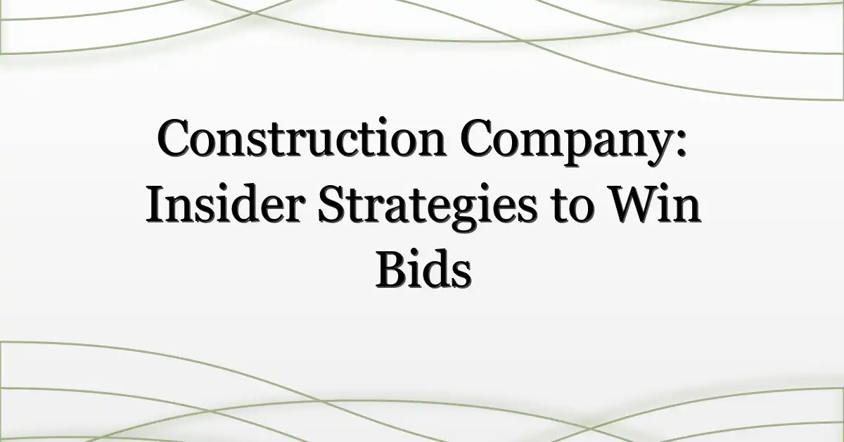 Construction Company: Insider Strategies to Win Bids