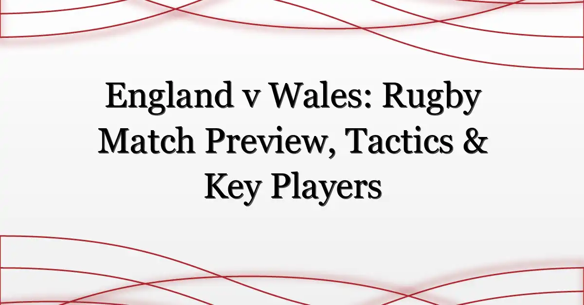England v Wales: Rugby Match Preview, Tactics & Key Players