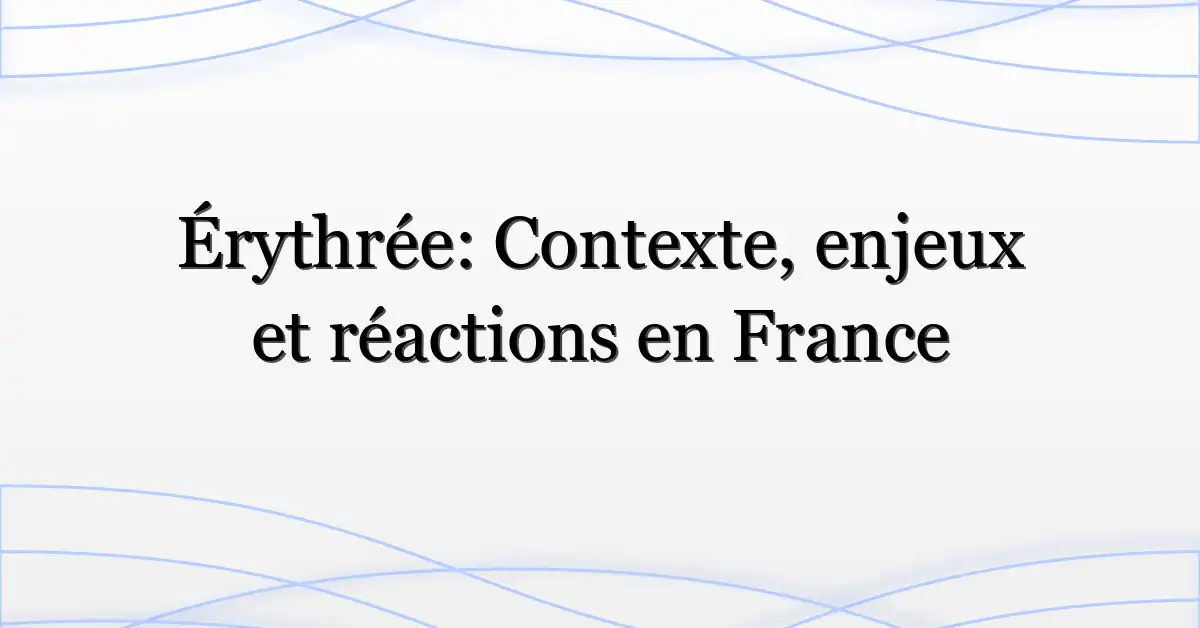 Érythrée: Contexte, enjeux et réactions en France
