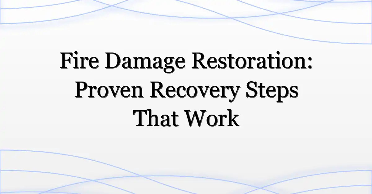 Fire Damage Restoration: Proven Recovery Steps That Work