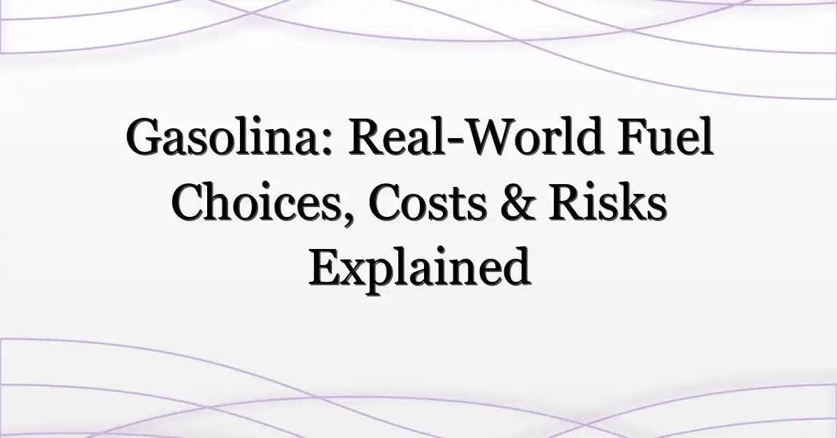 Gasolina: Real-World Fuel Choices, Costs & Risks Explained