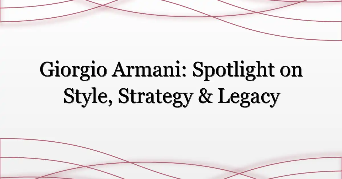Giorgio Armani: Spotlight on Style, Strategy & Legacy