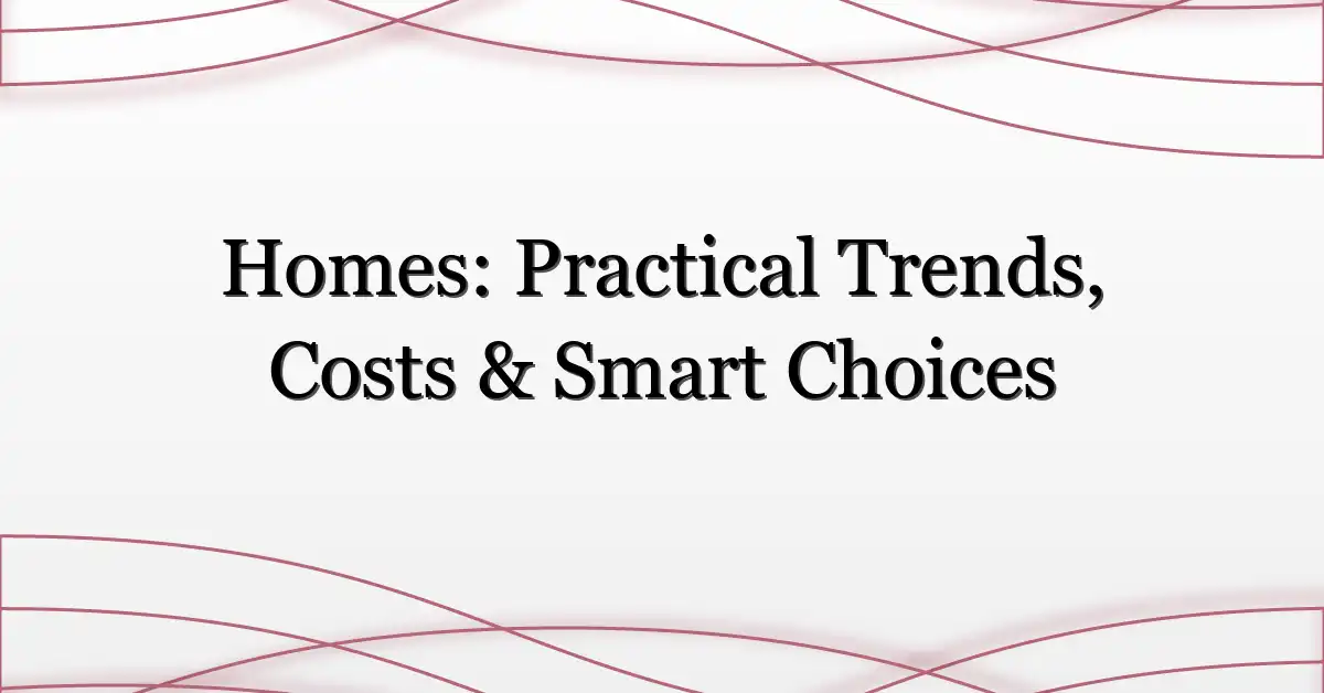 Homes: Practical Trends, Costs & Smart Choices