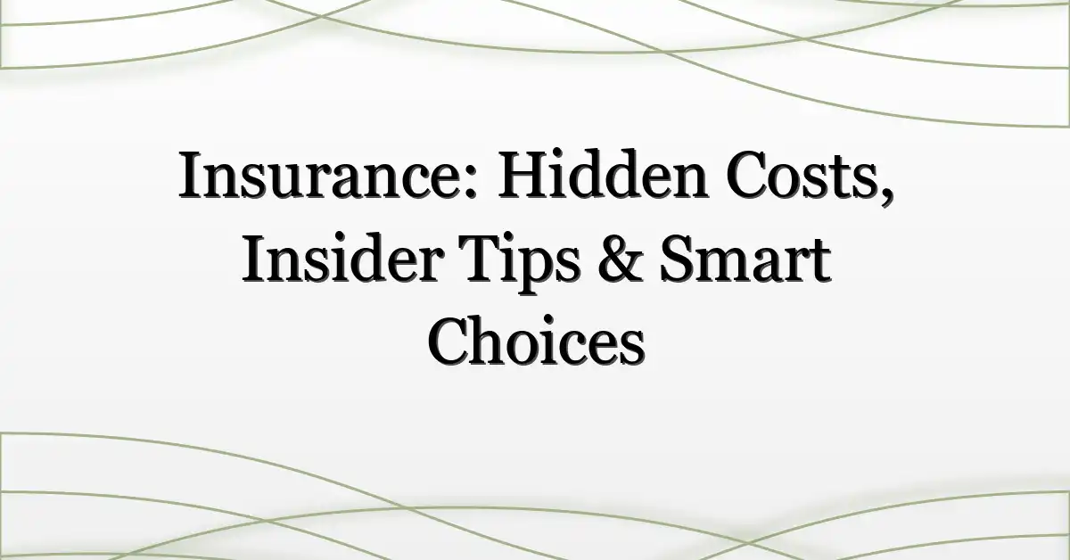 Insurance: Hidden Costs, Insider Tips & Smart Choices