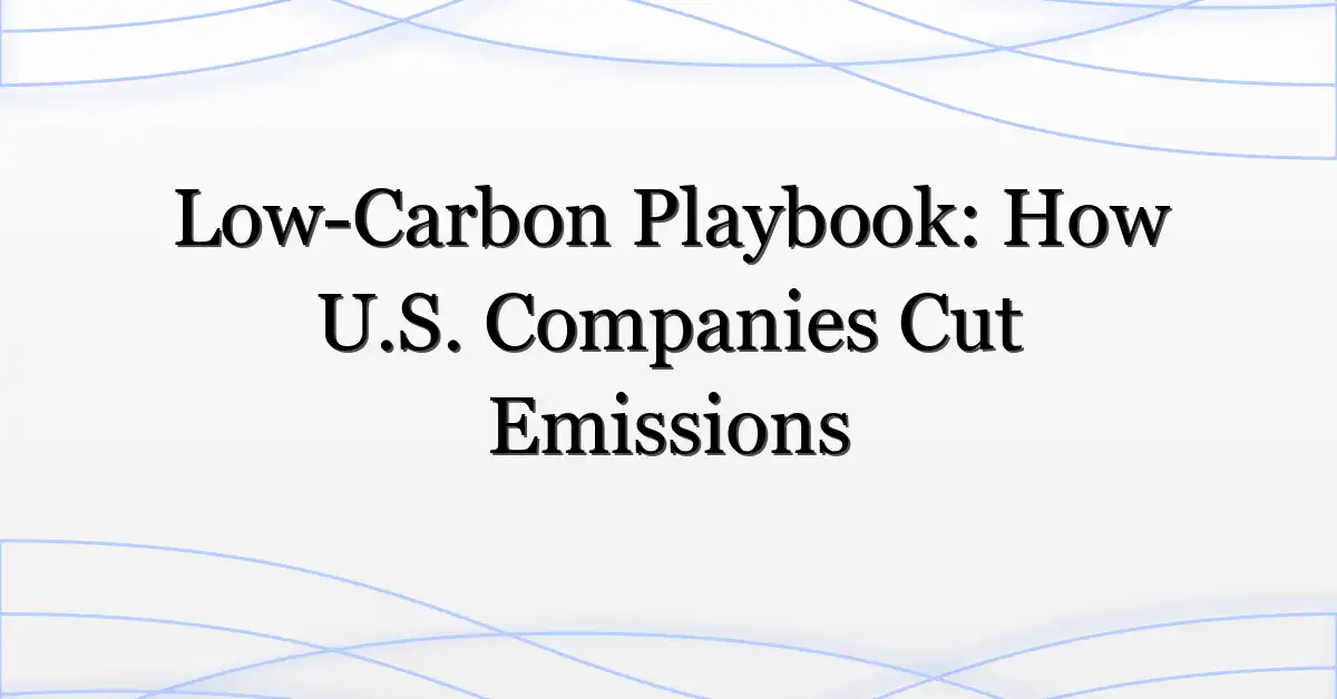 Low-Carbon Playbook: How U.S. Companies Cut Emissions