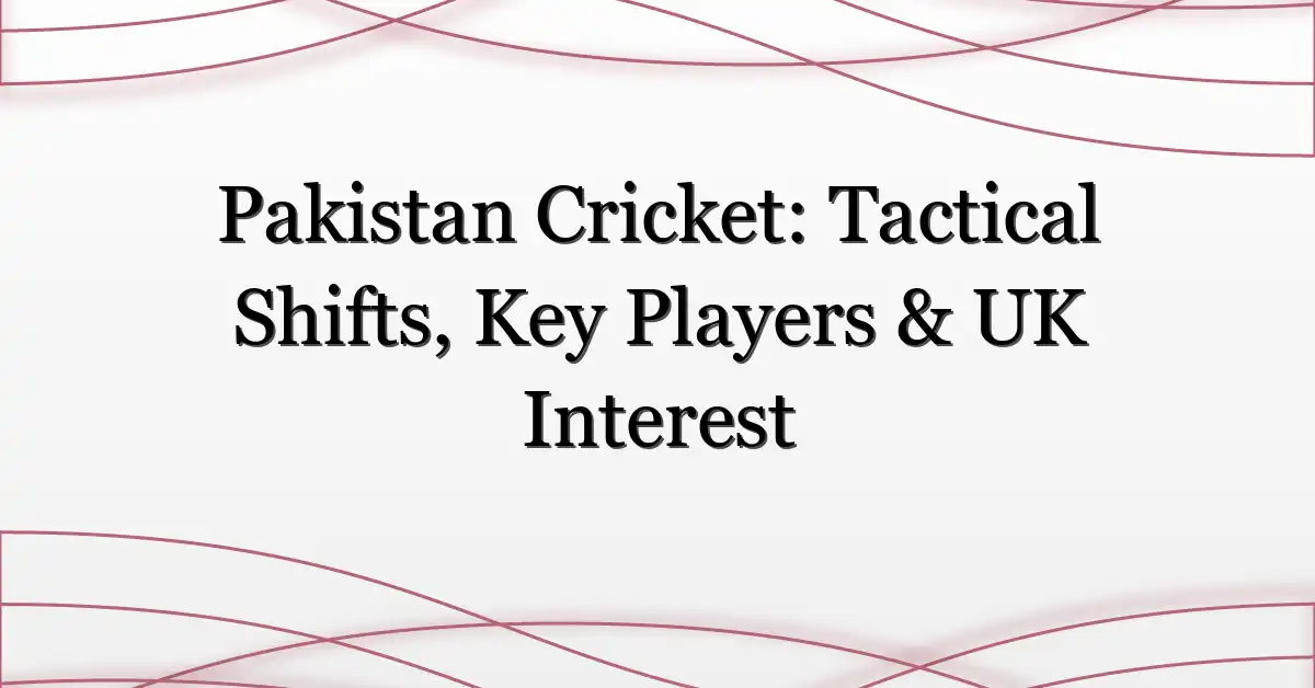 Pakistan Cricket: Tactical Shifts, Key Players & UK Interest