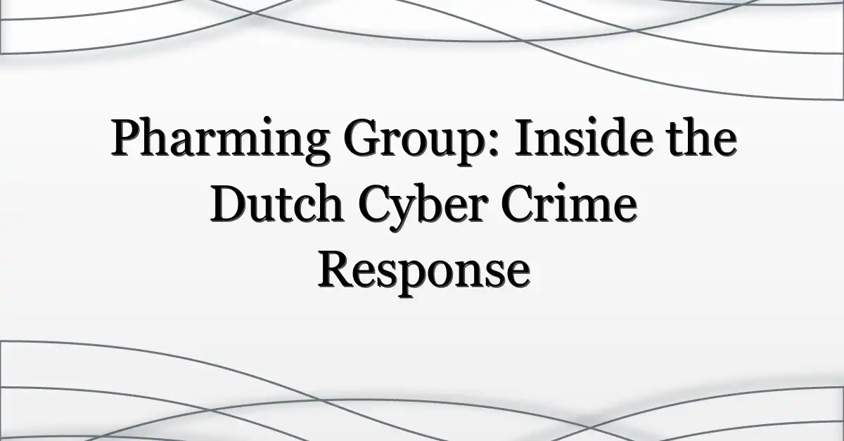 Pharming Group: Inside the Dutch Cyber Crime Response