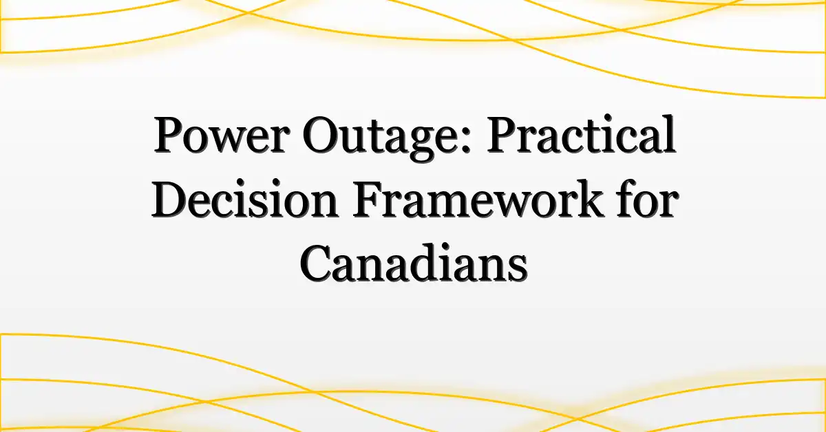 Power Outage: Practical Decision Framework for Canadians