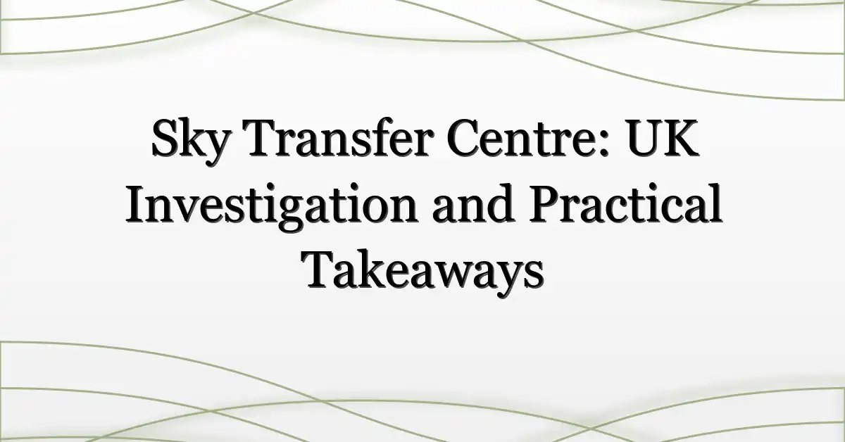 Sky Transfer Centre: UK Investigation and Practical Takeaways