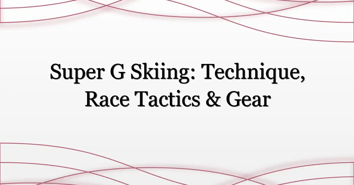 Super G Skiing: Technique, Race Tactics & Gear