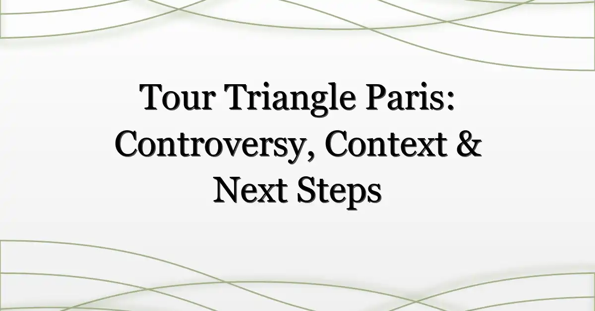 Tour Triangle Paris: Controversy, Context & Next Steps