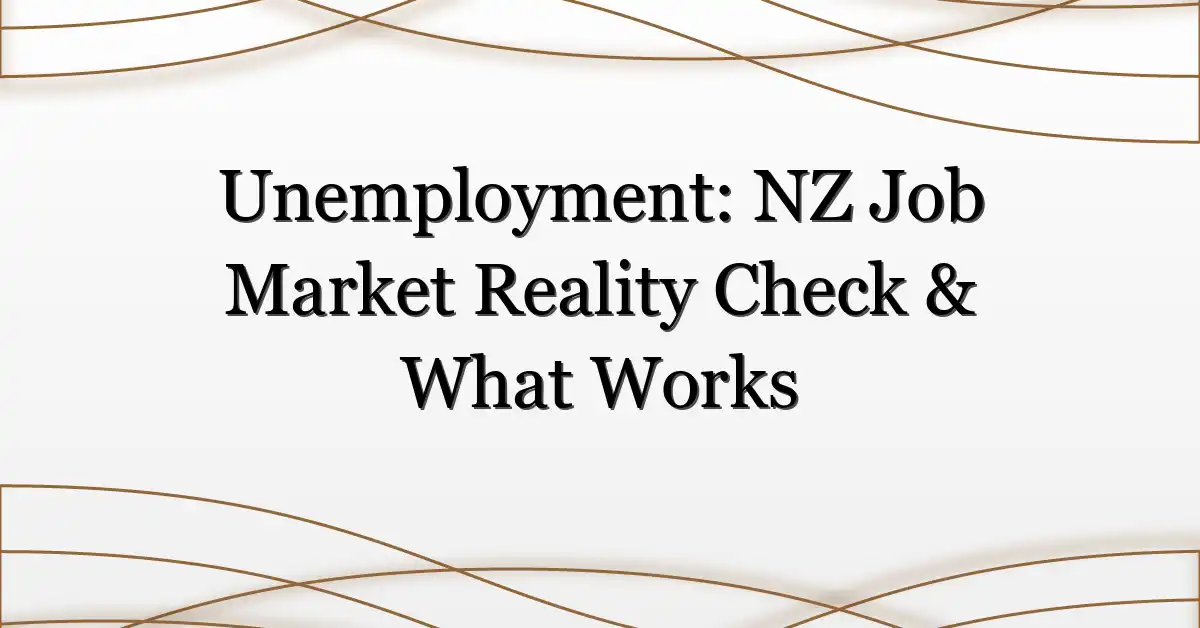 Unemployment: NZ Job Market Reality Check & What Works