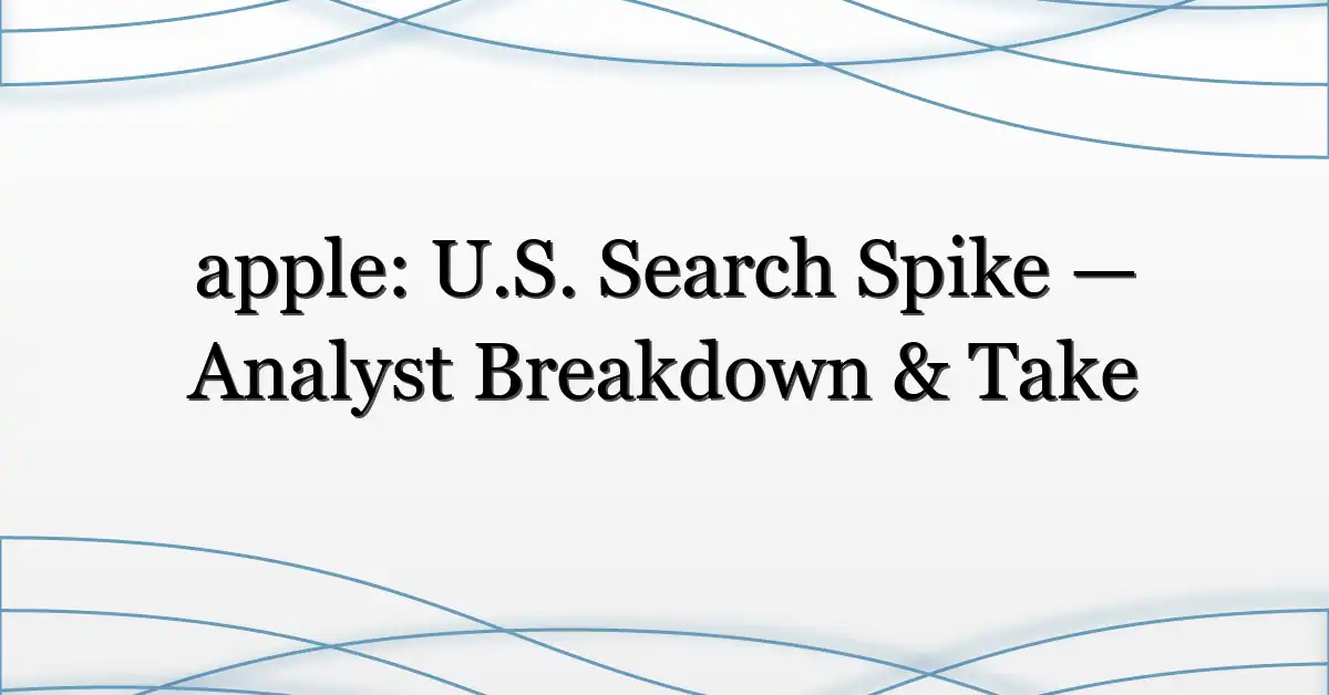 apple: U.S. Search Spike — Analyst Breakdown & Take