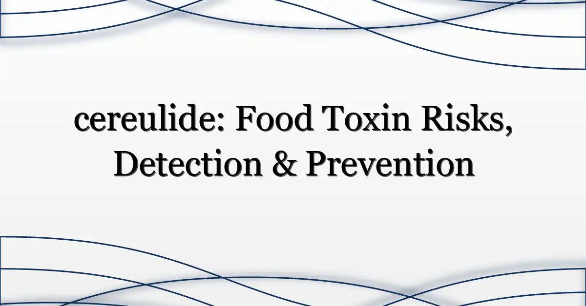 cereulide: Food Toxin Risks, Detection & Prevention