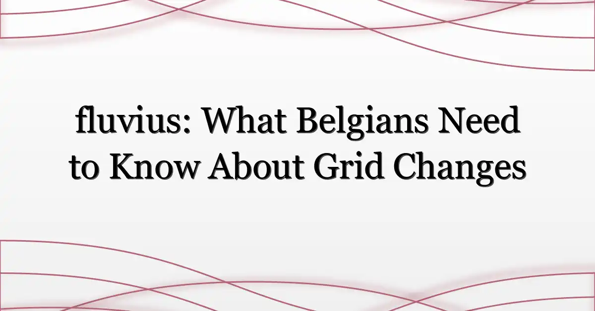 fluvius: What Belgians Need to Know About Grid Changes