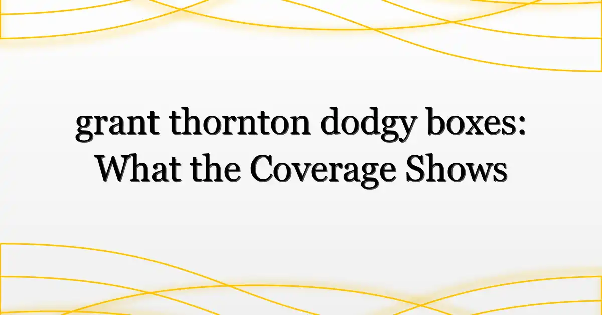 grant thornton dodgy boxes: What the Coverage Shows