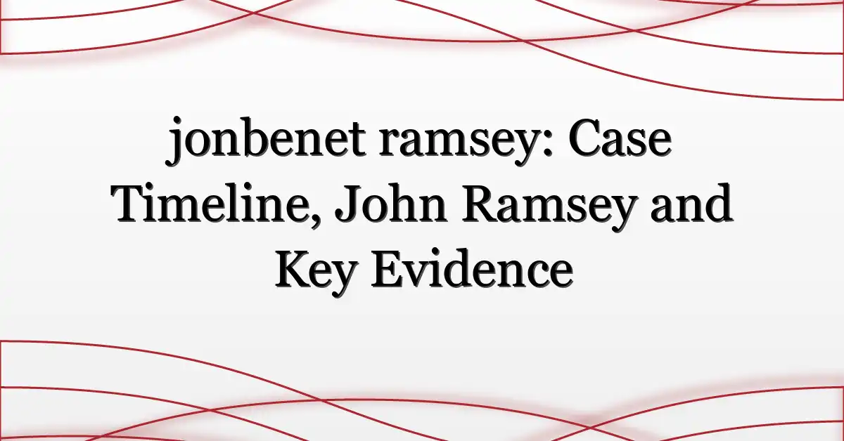 jonbenet ramsey: Case Timeline, John Ramsey and Key Evidence