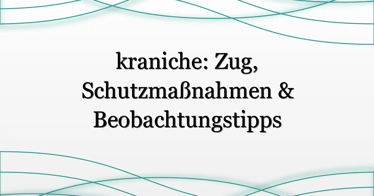 kraniche: Zug, Schutzmaßnahmen & Beobachtungstipps