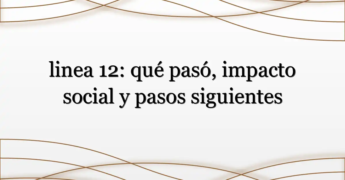 linea 12: qué pasó, impacto social y pasos siguientes
