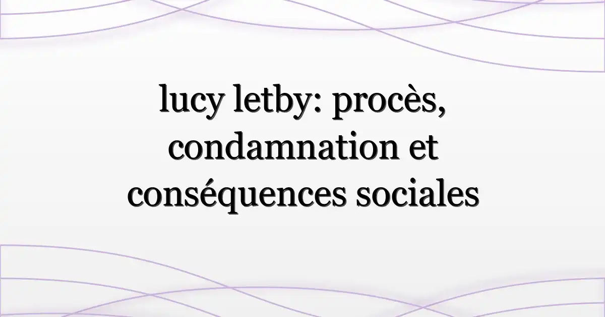 lucy letby: procès, condamnation et conséquences sociales