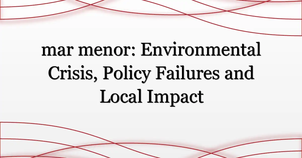 mar menor: Environmental Crisis, Policy Failures and Local Impact