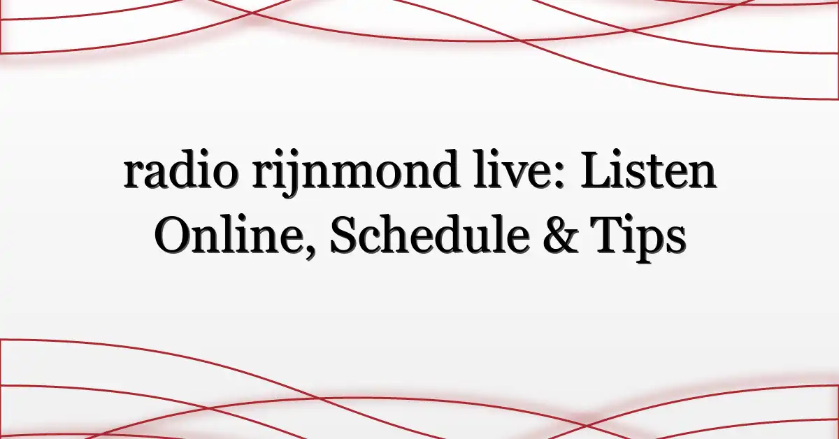 radio-rijnmond-live-Listen-Online-Schedule-amp-Tips