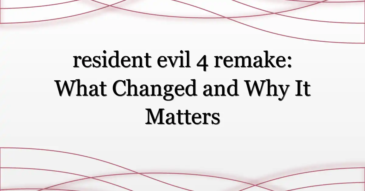 resident evil 4 remake: What Changed and Why It Matters