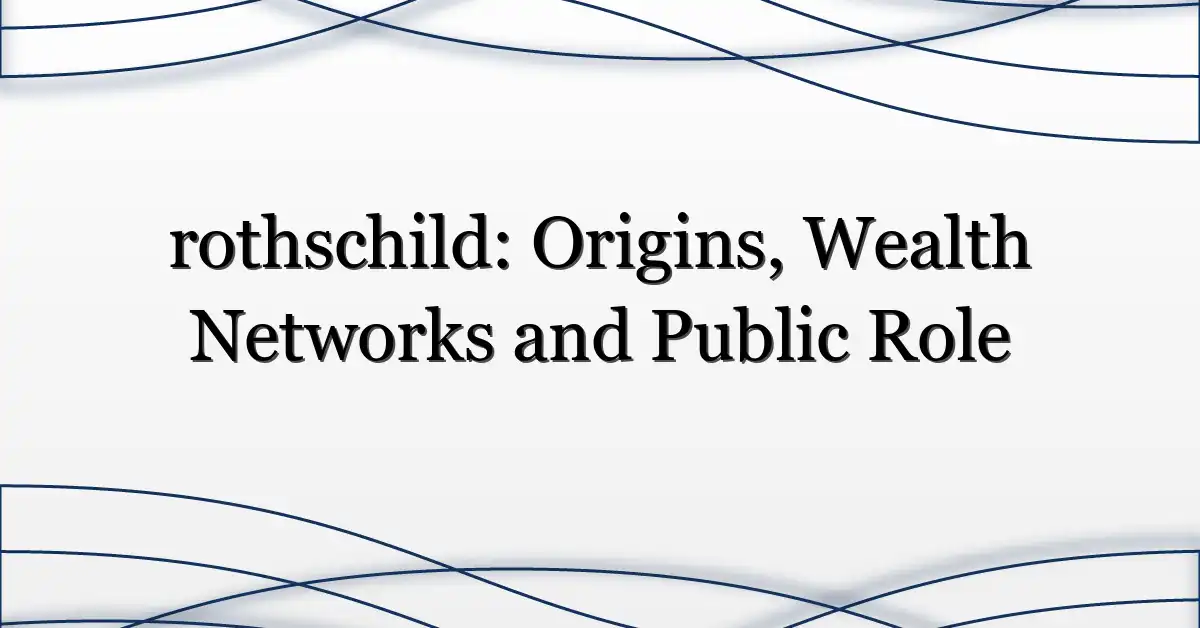 rothschild: Origins, Wealth Networks and Public Role