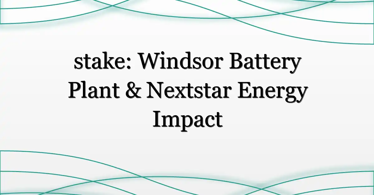 stake: Windsor Battery Plant & Nextstar Energy Impact
